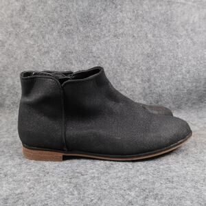 Cat & Jack Shoes Kids Girls 4 Booties Ankle Boot Black Round Toe Glitter Casual
